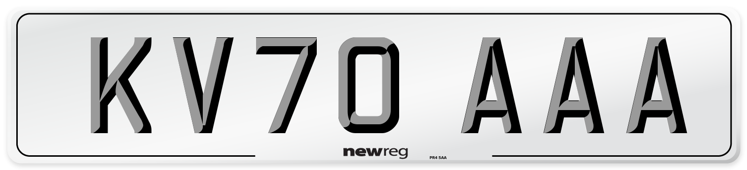 KV70 AAA Number Plate from New Reg